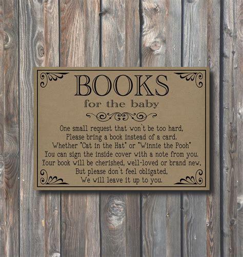 Printable Free Printable Bring A Book Instead Of A Card